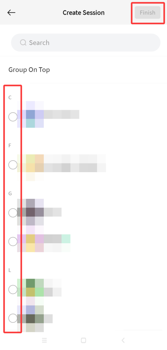 P.CN 群聊界面截图，红框标出群成员管理区域